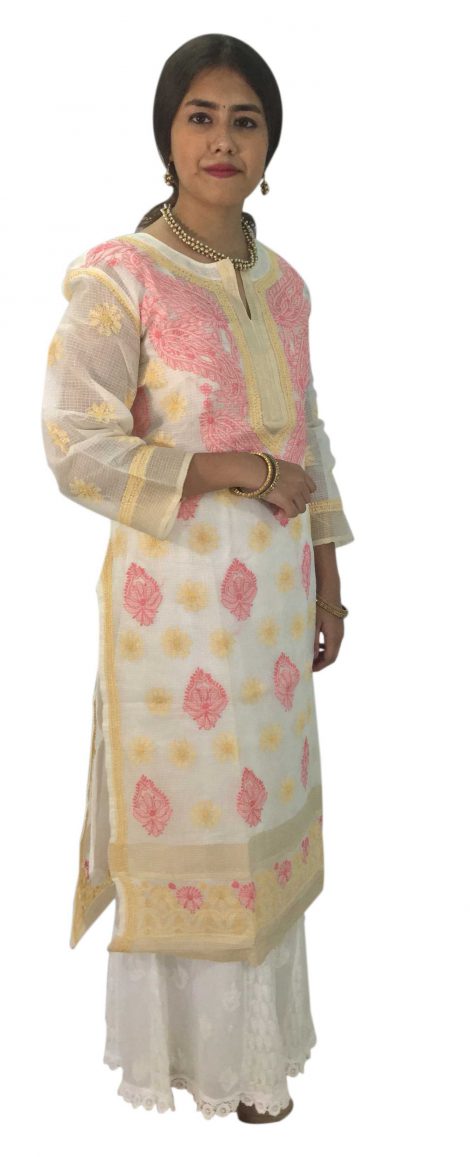 Chikankari Long Kota Kurti