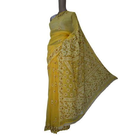 Side image of Chikankari Saree