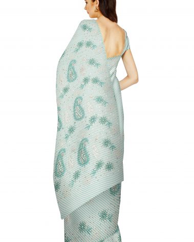 Back image of chikankari saree